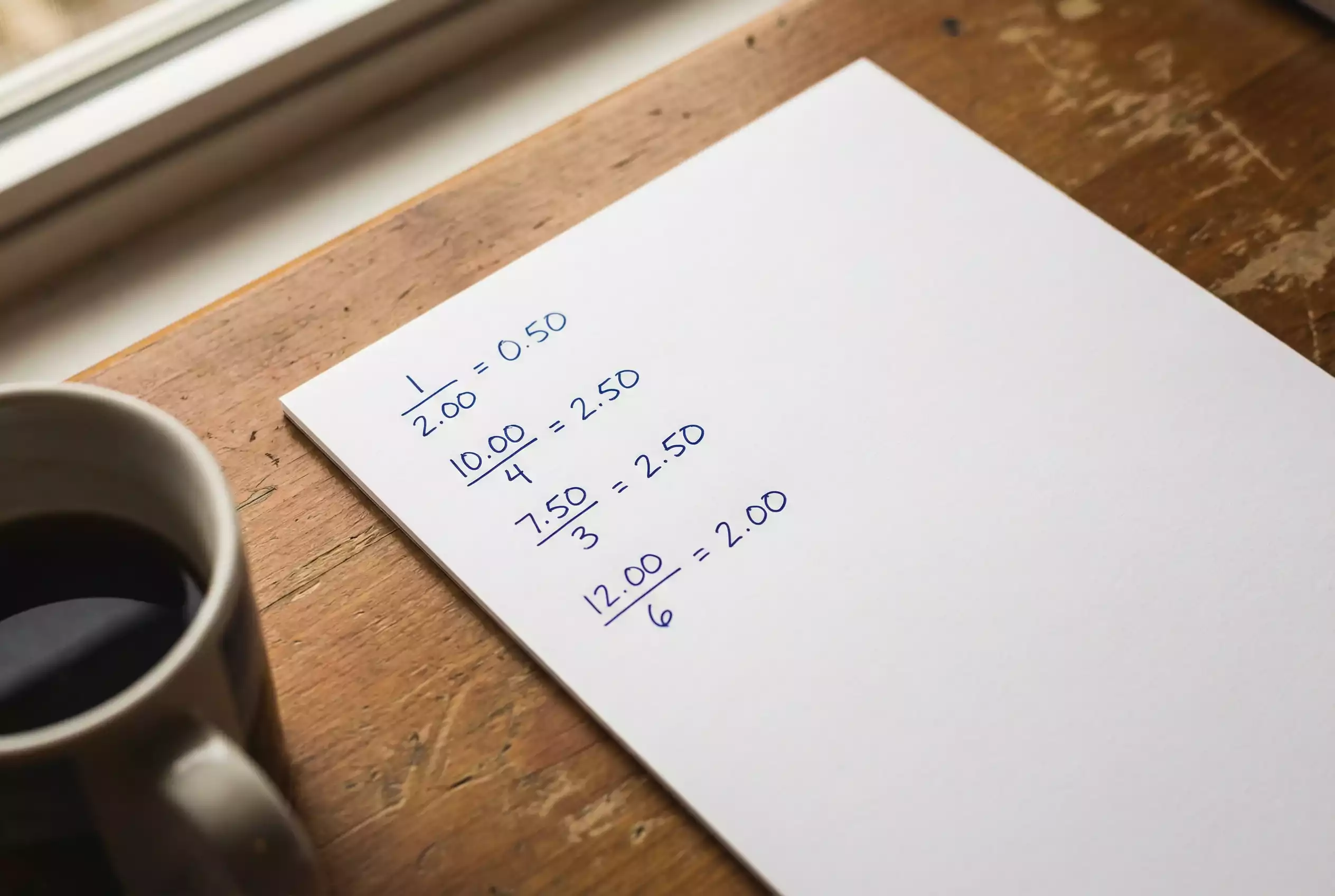 Einfache mathematische Darstellung von Dezimalquoten auf Papier