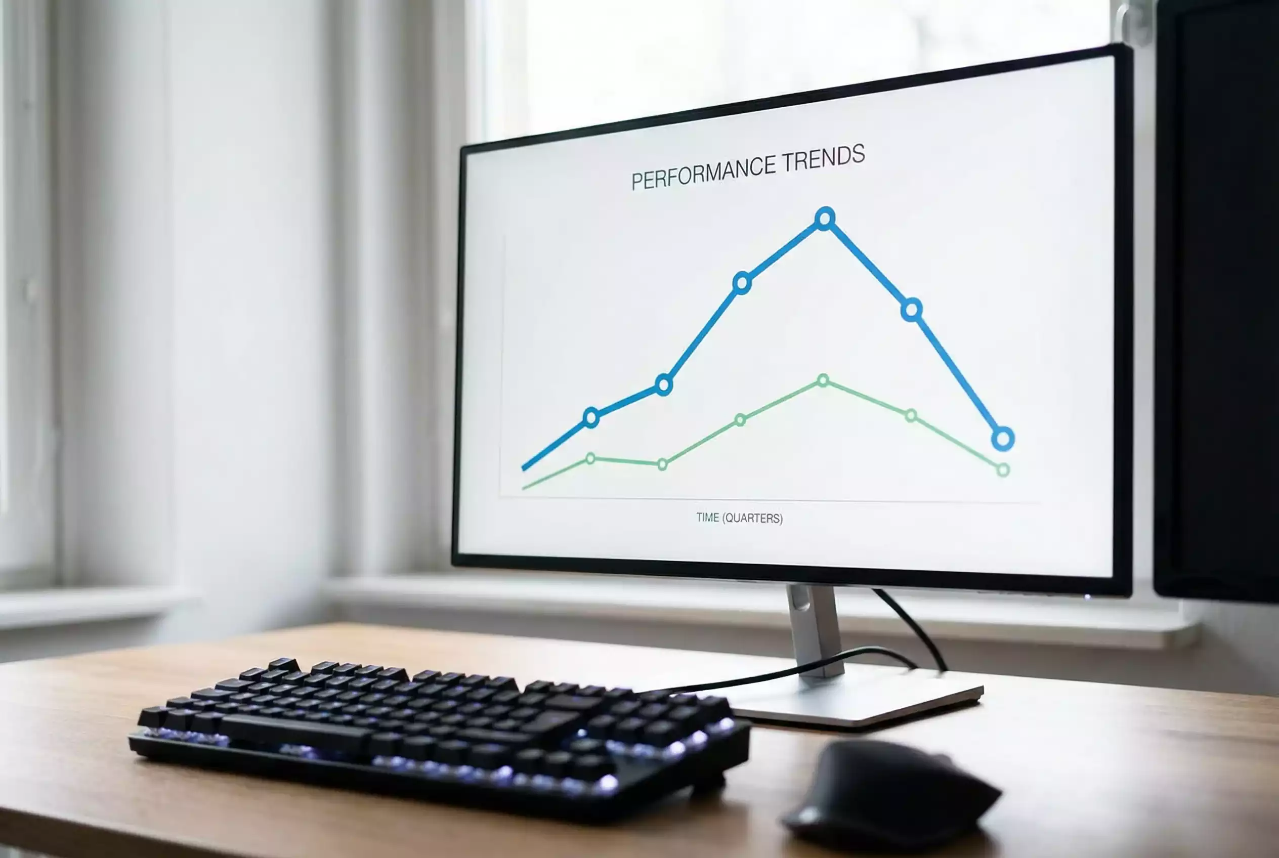Statistik-Diagramm zeigt Leistungsverlauf einer Fussballmannschaft