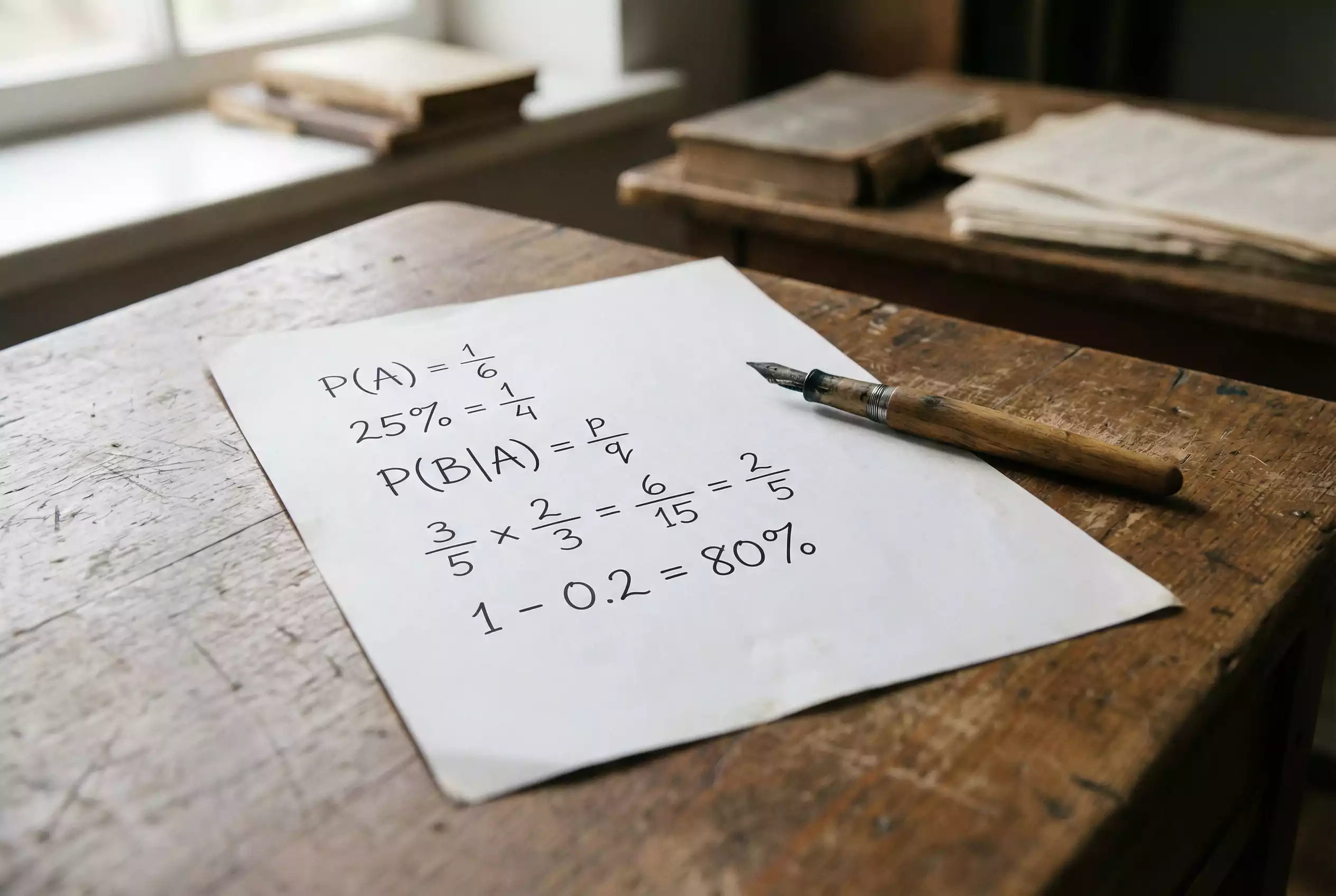 Mathematische Formel auf Papier mit Stift zeigt systematische Berechnung