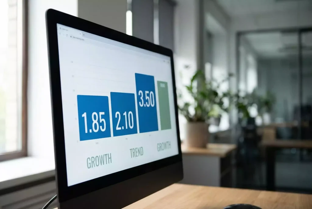 Sportstatistiken und Zahlen auf einem modernen Bildschirm